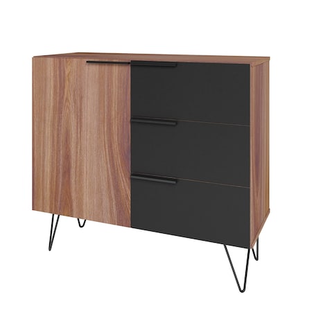 Manhattan Comfort Beekman 35.43 Sideboard with 2 Shelves in Brown and Black S-405AMC240